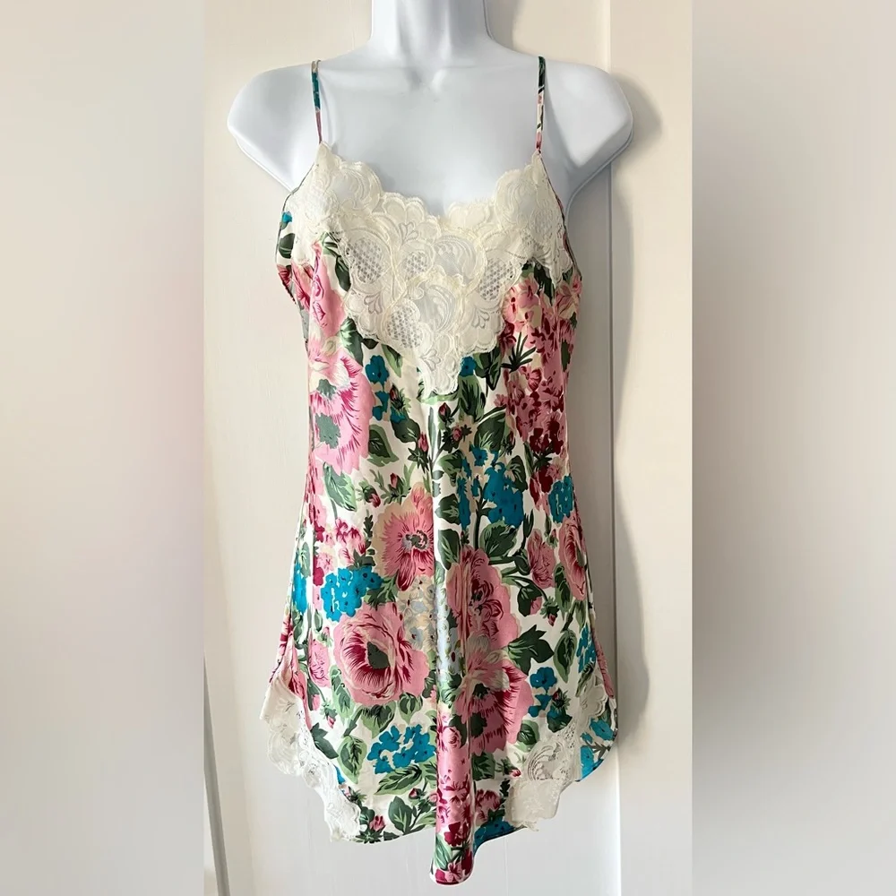 Vintage Victoria Secret Nightgown Robe Set Lace Slip Chemise Gold Label Boudoir - Picture 2 of 10